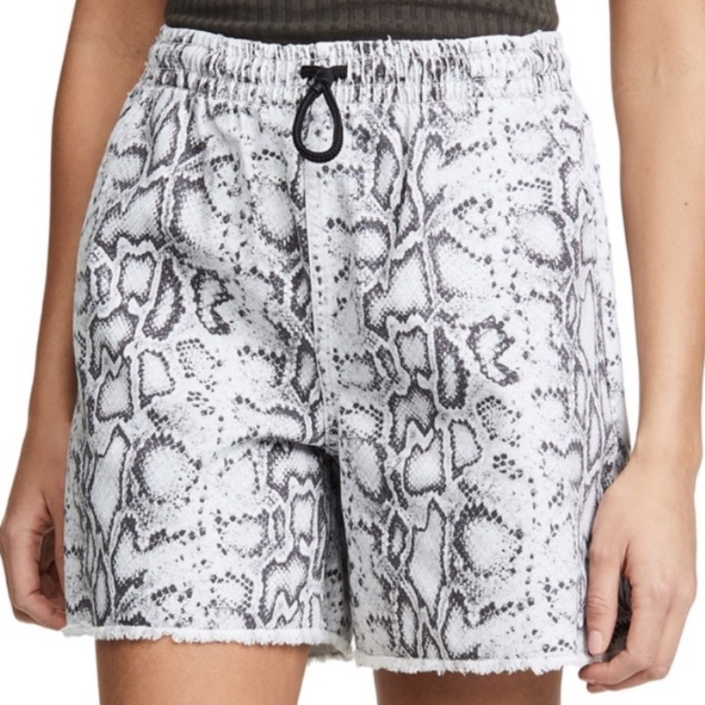 Kith XS S Alexander Wang Boyfriend Shorts in Python Snake Print Grey NWOT